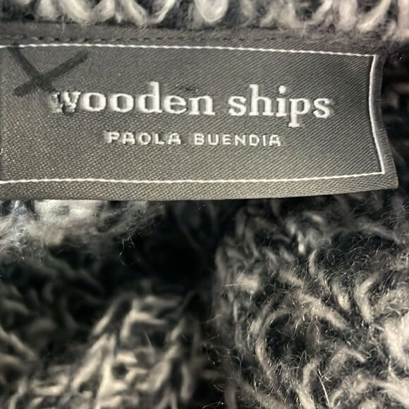 Wooden ships Chunky Knit Mohair wool mix turtleneck knit poncho sweater size M/L - Picture 8 of 9